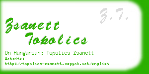 zsanett topolics business card